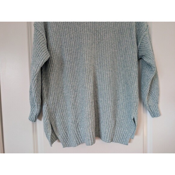 American Eagle Light Blue Crewneck Raglan Sleeve Knit Sweater Women's Size XS - Picture 7 of 11